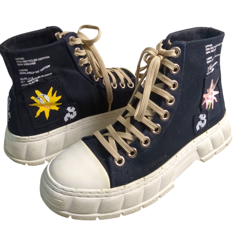 Virón 1982 Pepo Boots Sneakers / Canvas Patch HighTop SZ 8 US